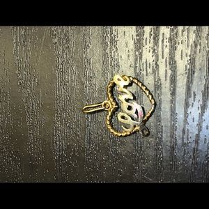 14k gold 585 open heart love  pendant